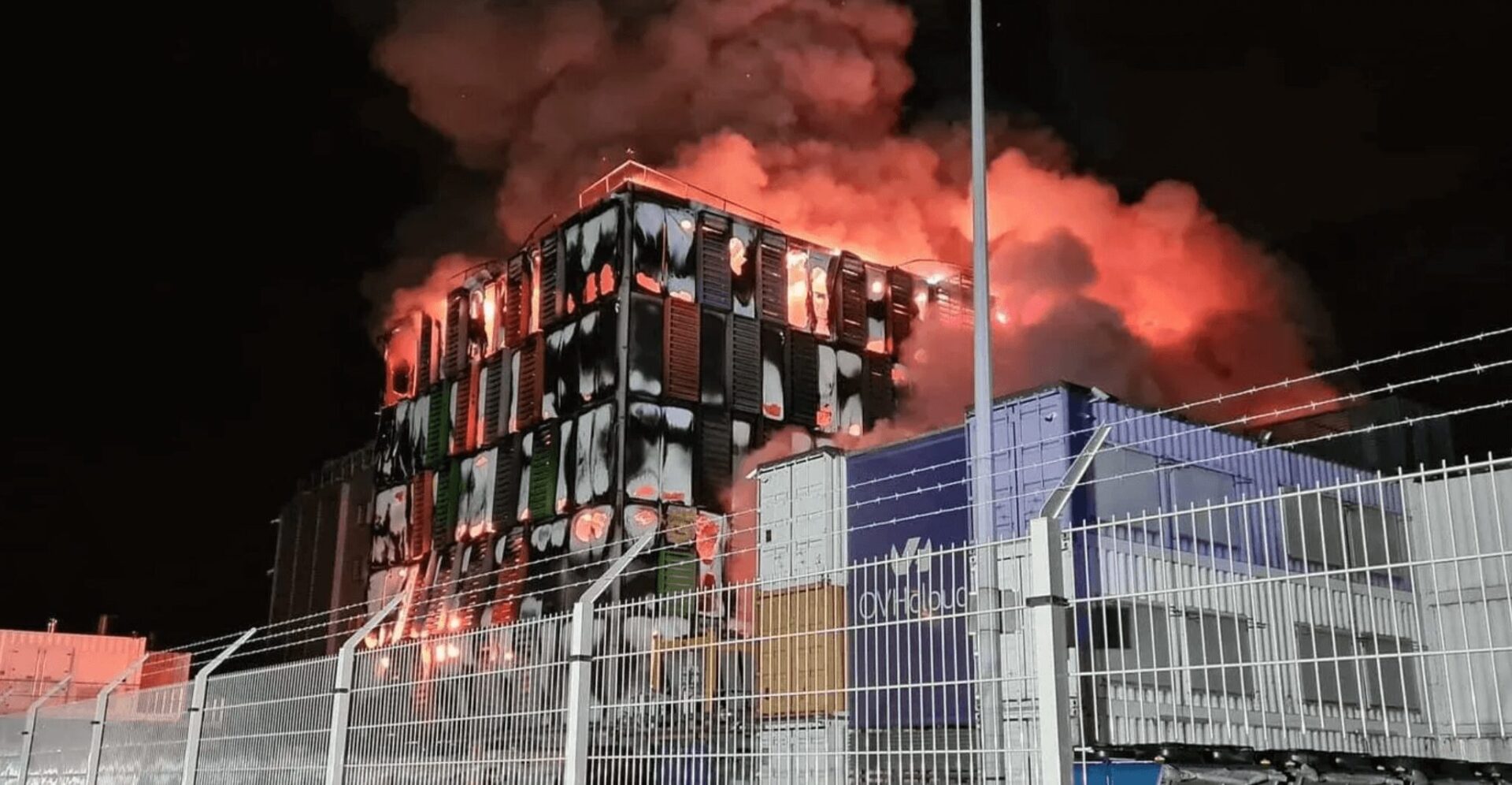 a cloud center on fire