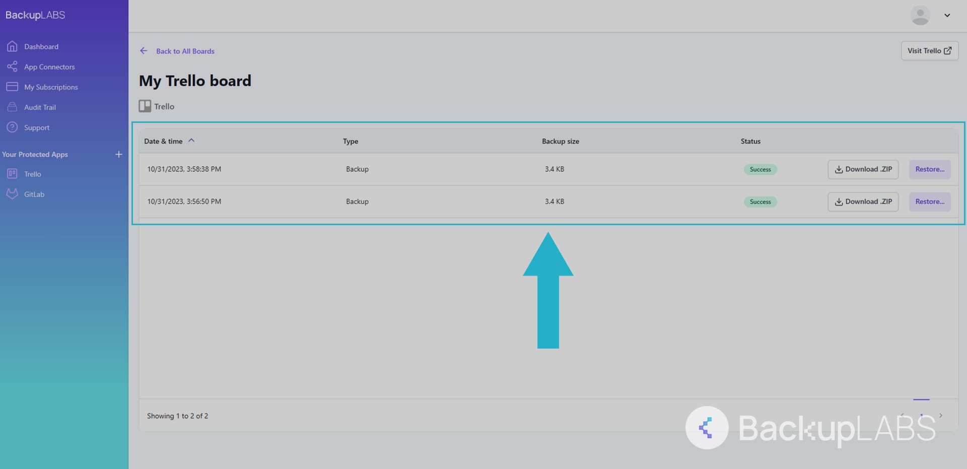 Restore and access your backups at any time